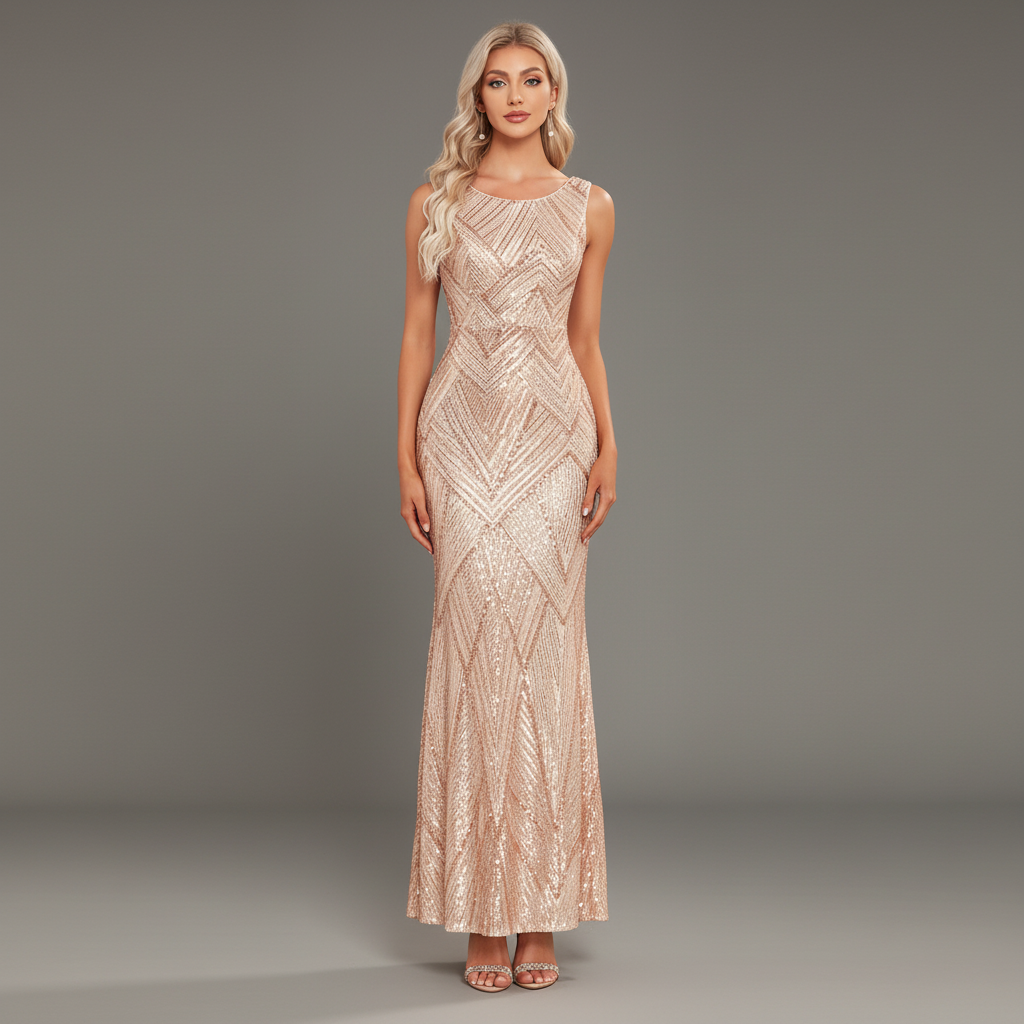 Sequin Sleeveless Gown
