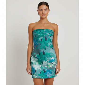 Ria Floral Strapless Mini Dress