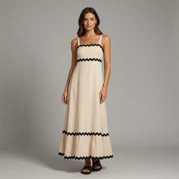 Scallop Trim Maxi Sundress