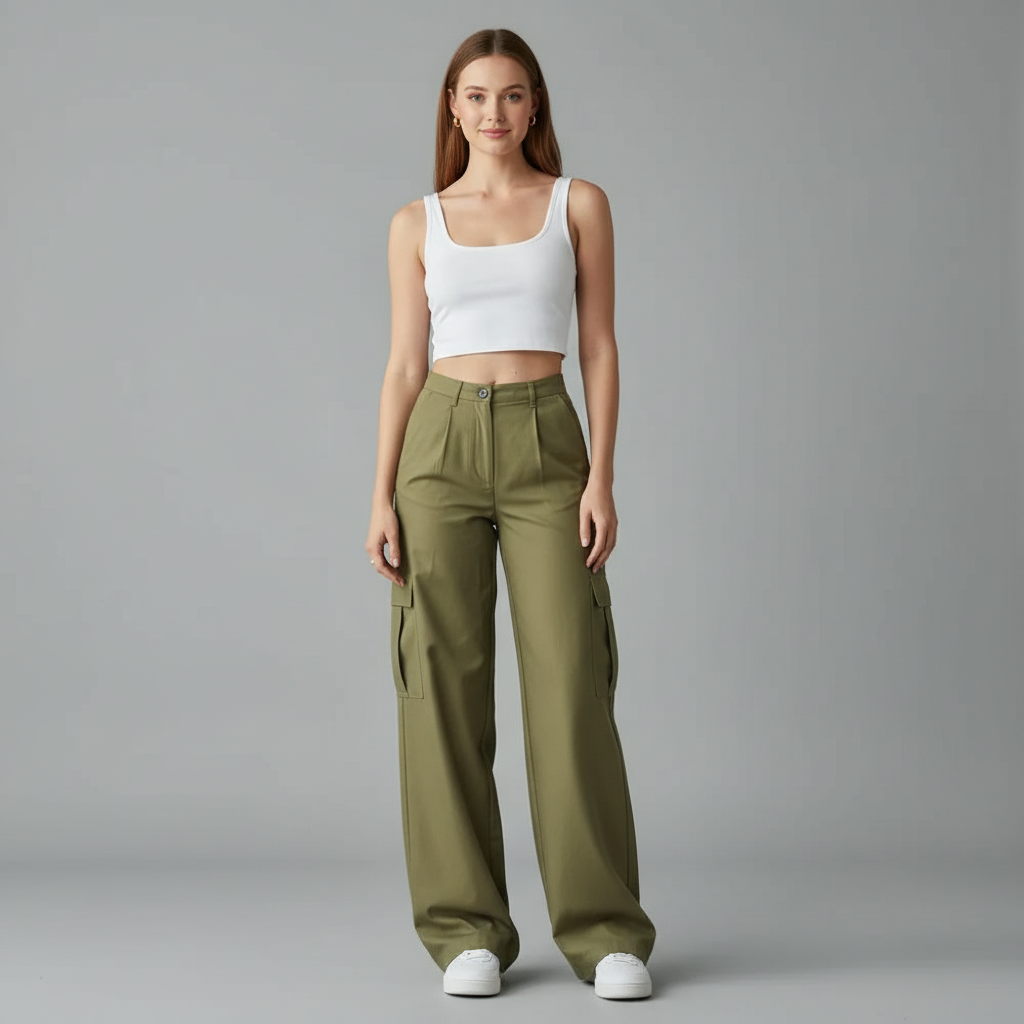 Straight Leg Utility Pocket Cargo Pants