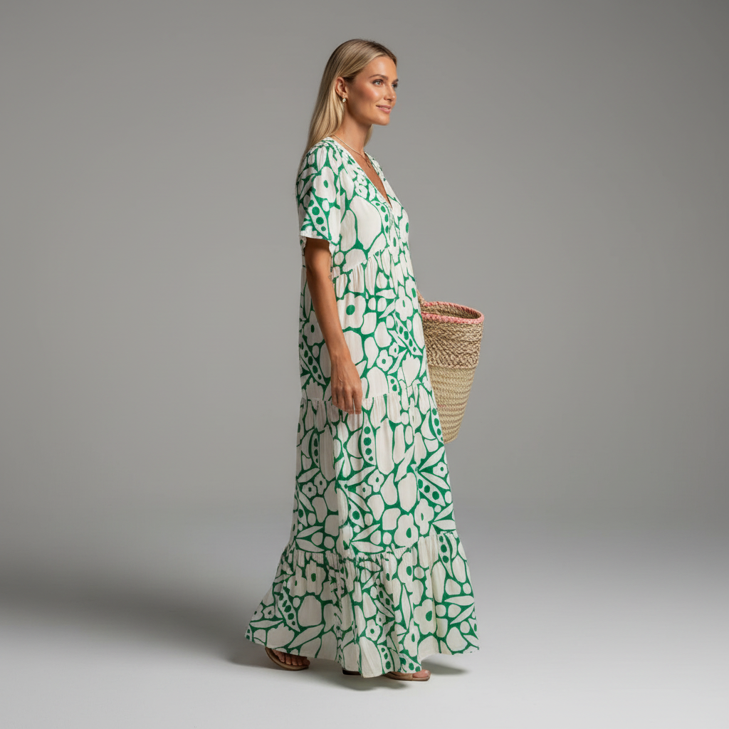 SamFloral Print Maxi Dress