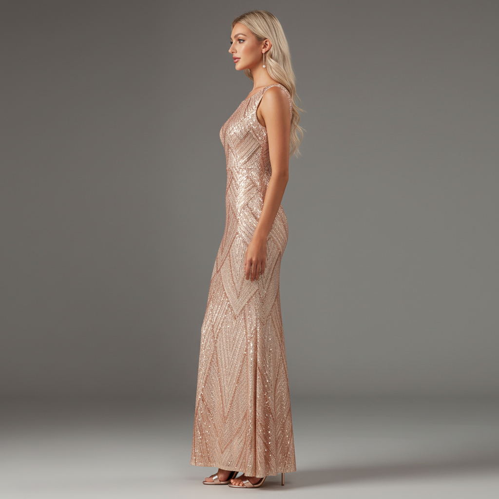 Sequin Sleeveless Gown