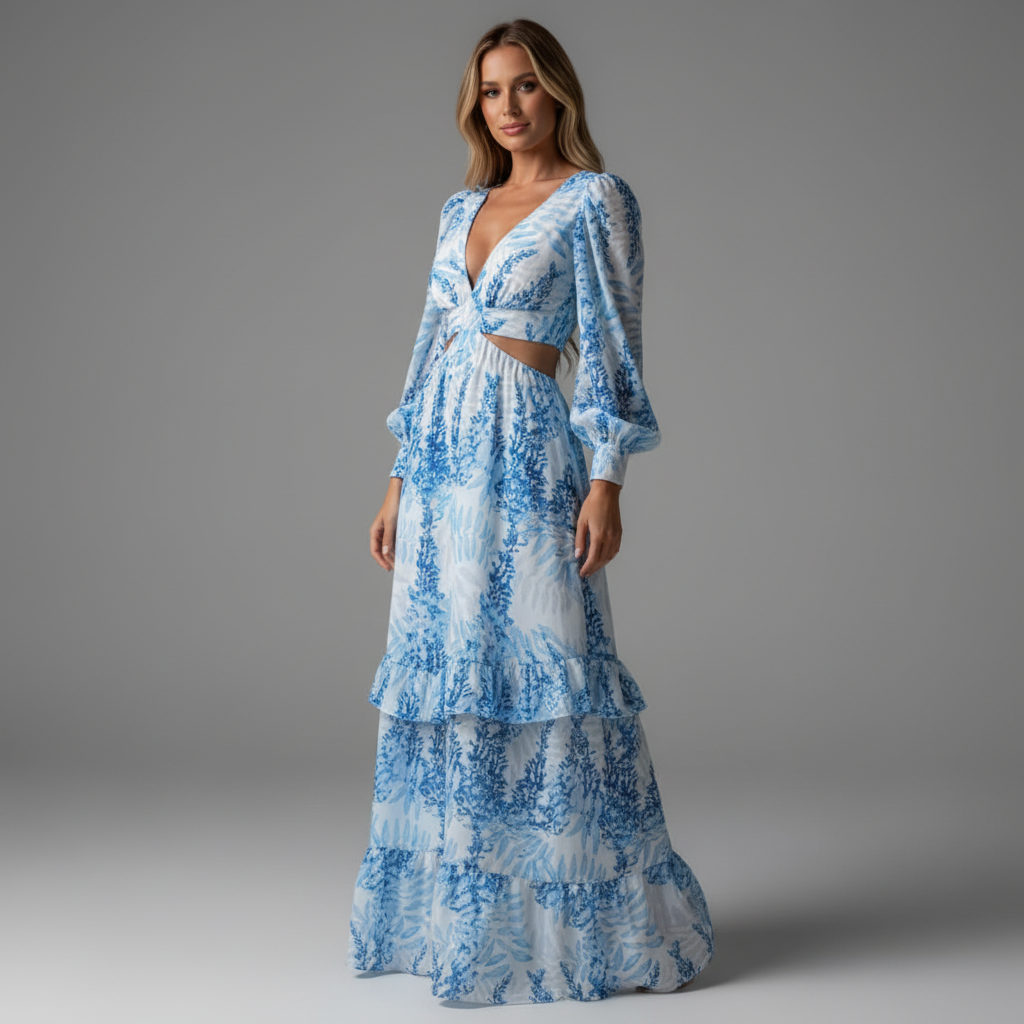 Gwen Ruffle Maxi Dress