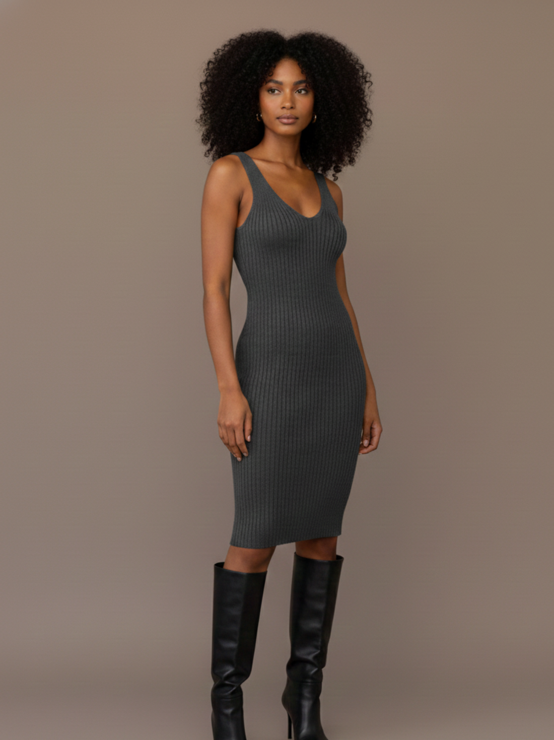 Janice Sleeveless Dress With Sweater