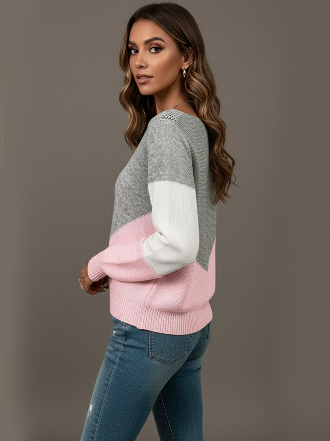 Multicolor Casual Soft Knit Pullover