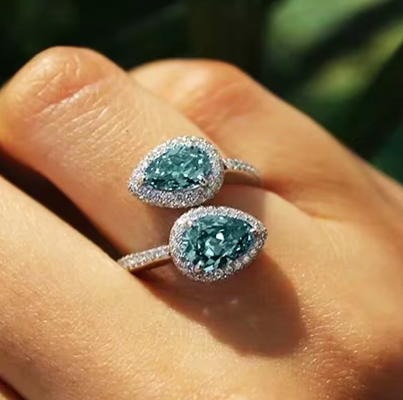 Blue Droplet Promise Ring