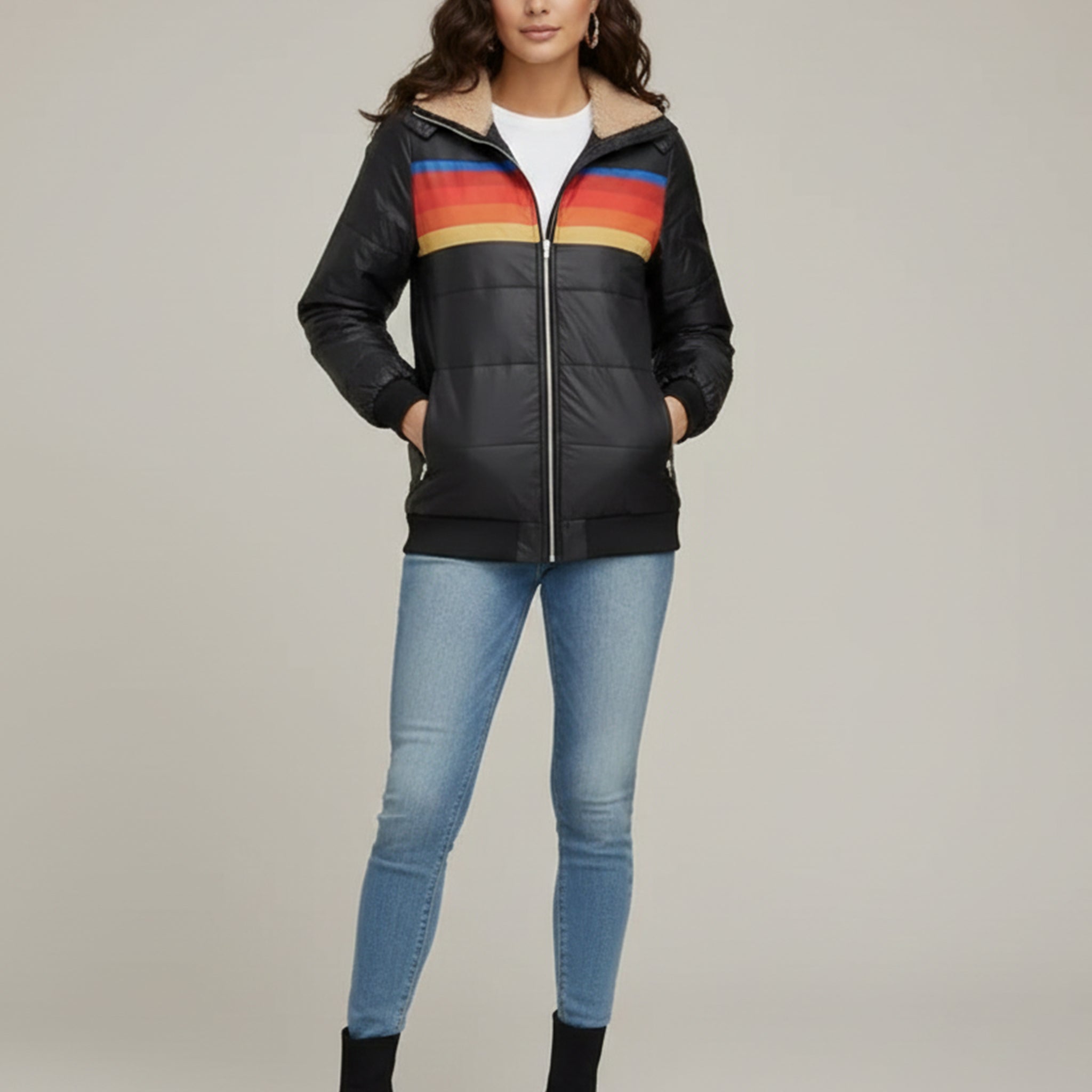 Adelle Colorful Parka with Hoodie