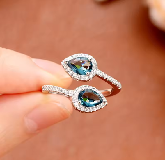 Blue Droplet Promise Ring