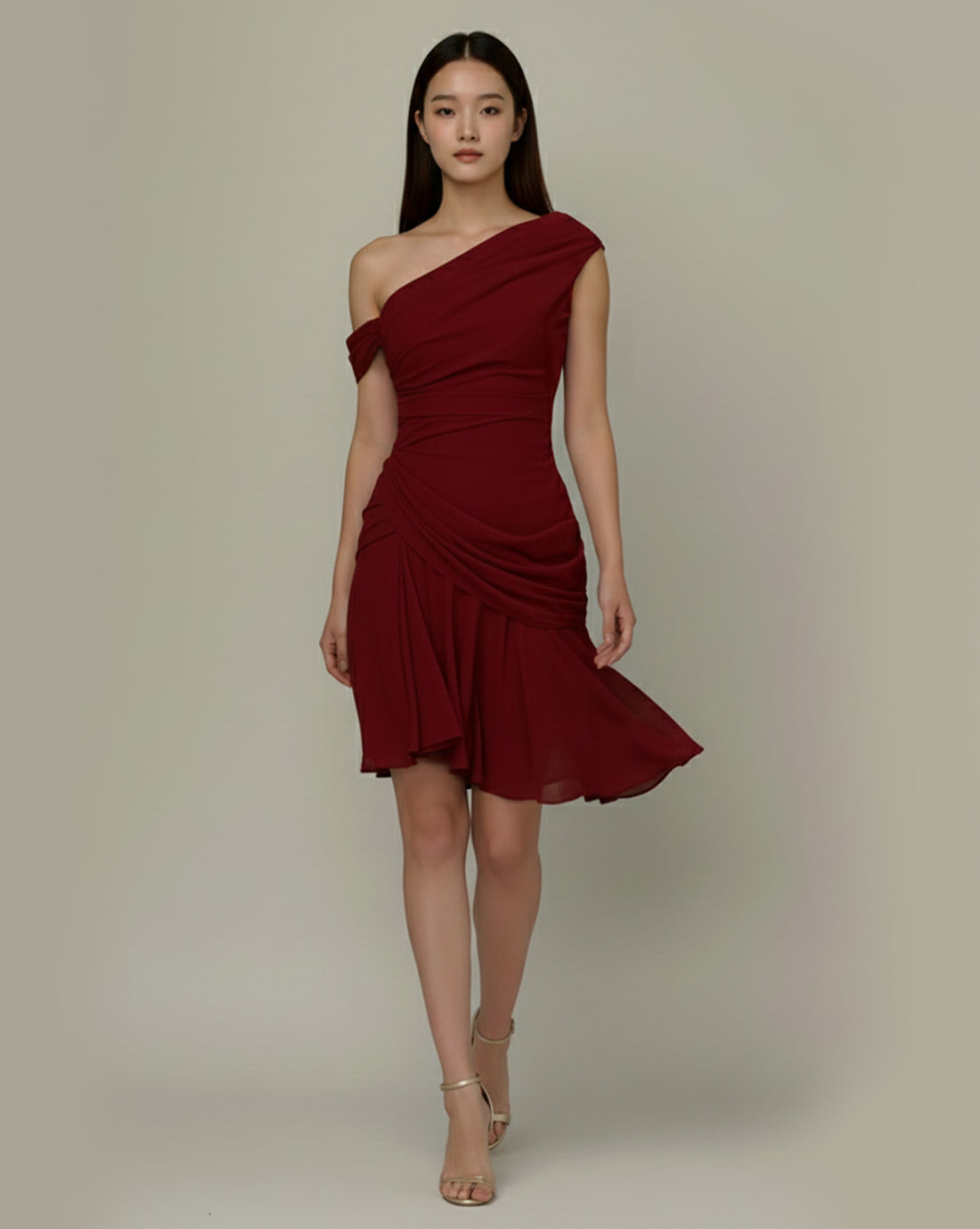 Adelia Elegant Drape Dress
