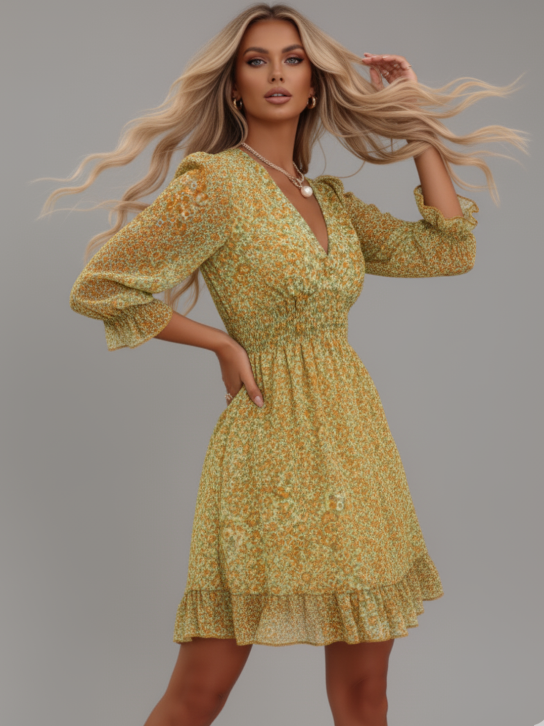 Tanya V Neck Floral Dress