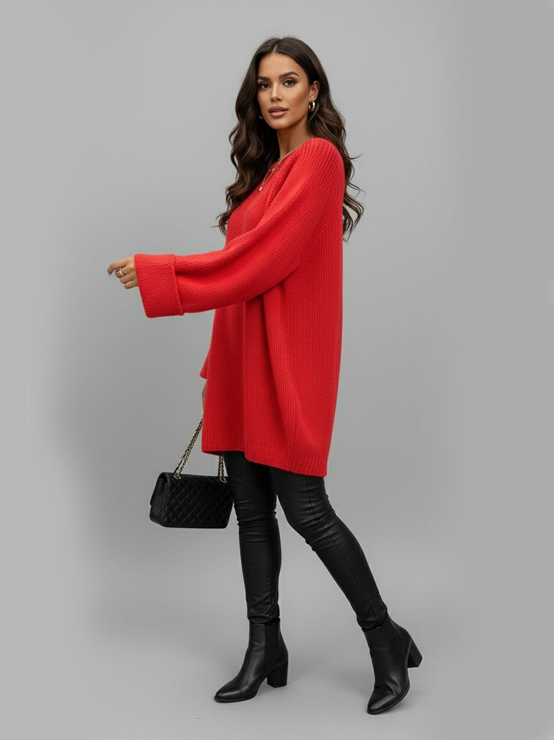 Minimalist Crew Neck Knit Sweater