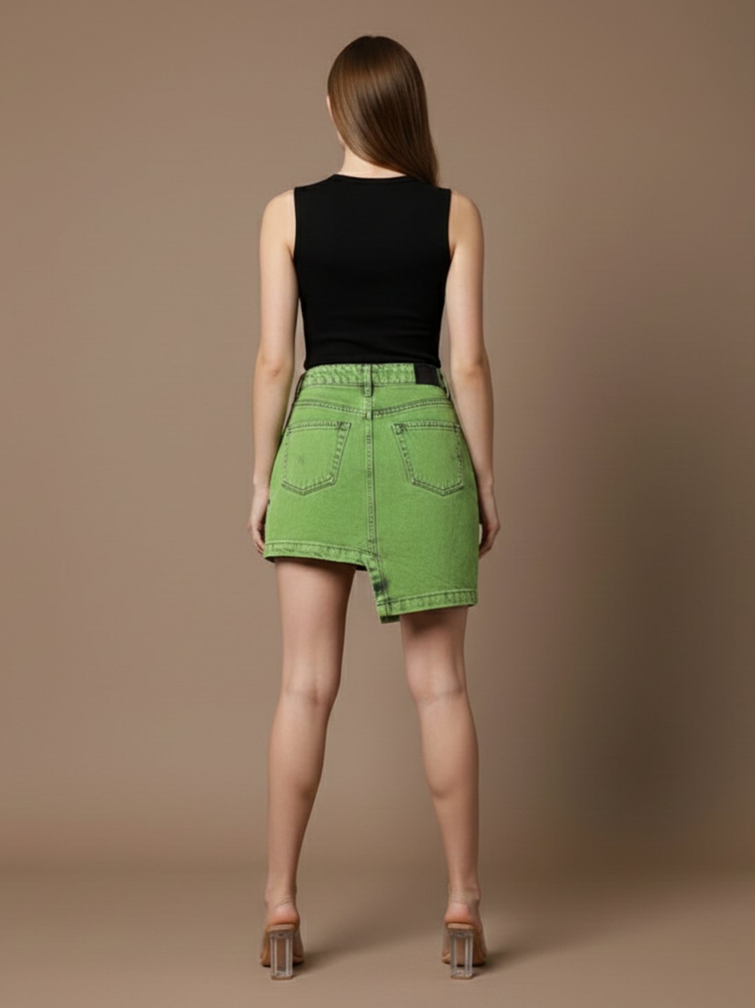 Stacey Denim Asymmetric Denim Skirt