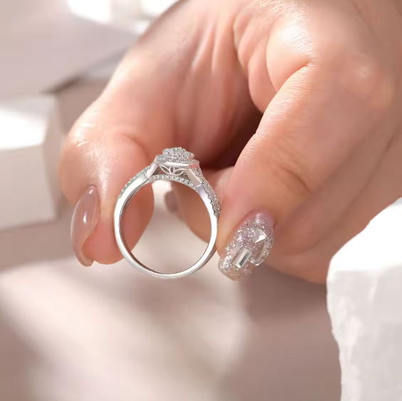 Oval Halo Bridal Set