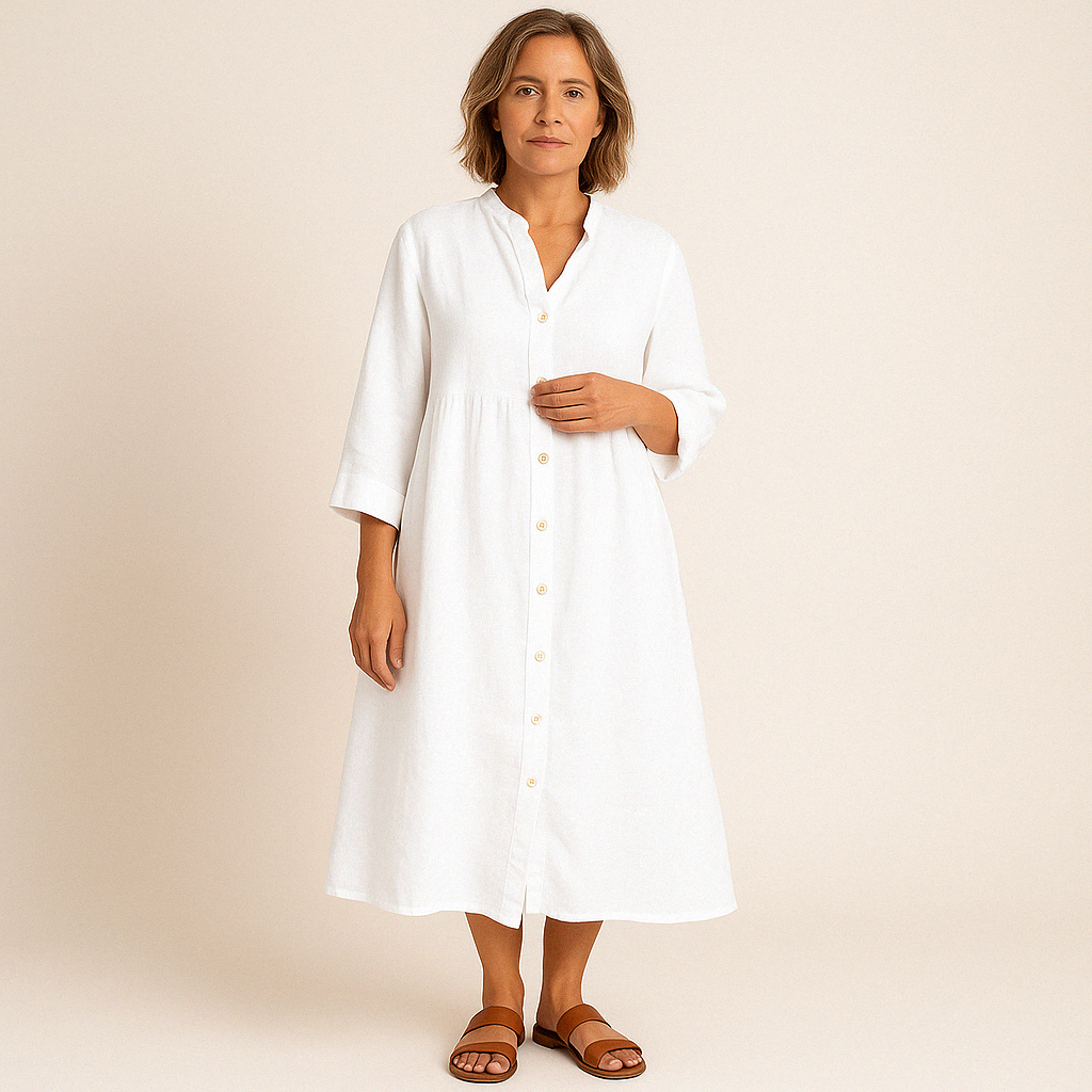 Cotton-Linen Shirt Dress