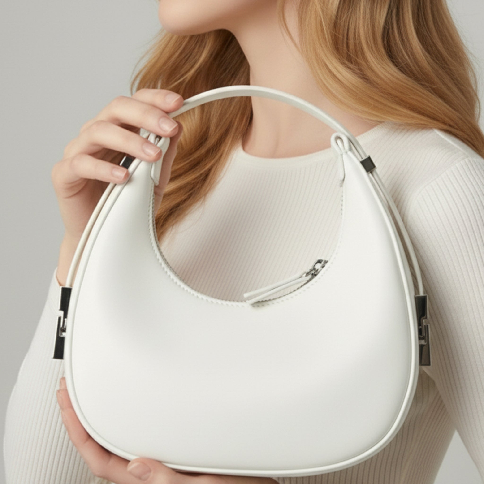 Mini Crescent Zip Shoulder Bag