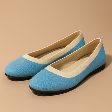 Two-Tone Rounded Knit Flats