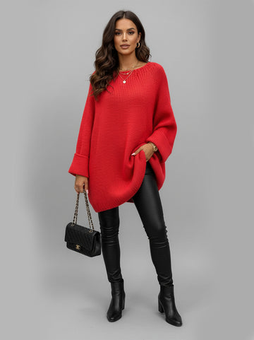 Minimalist Crew Neck Knit Sweater