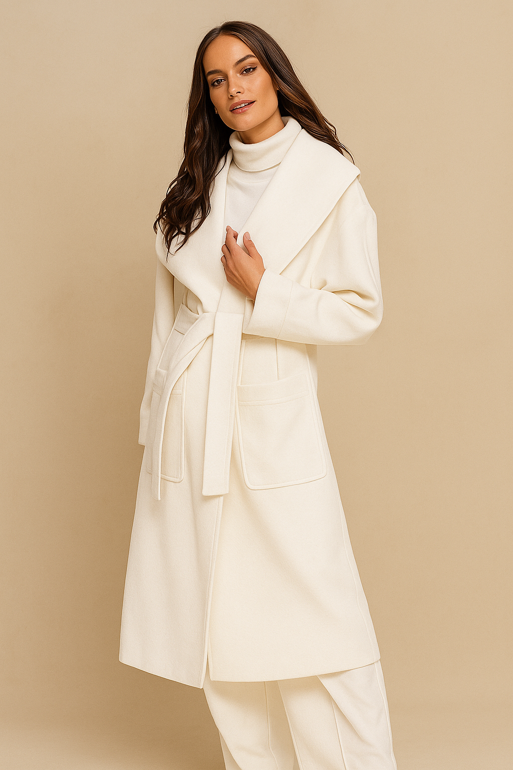 Maddy White Longline Overcoat