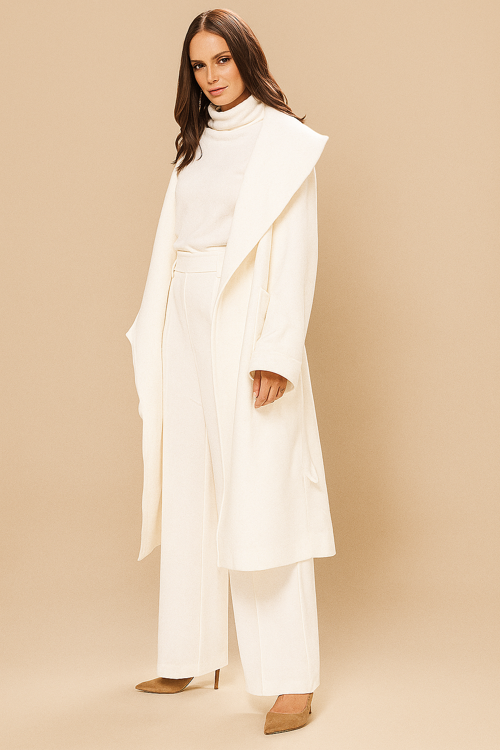 Maddy White Longline Overcoat