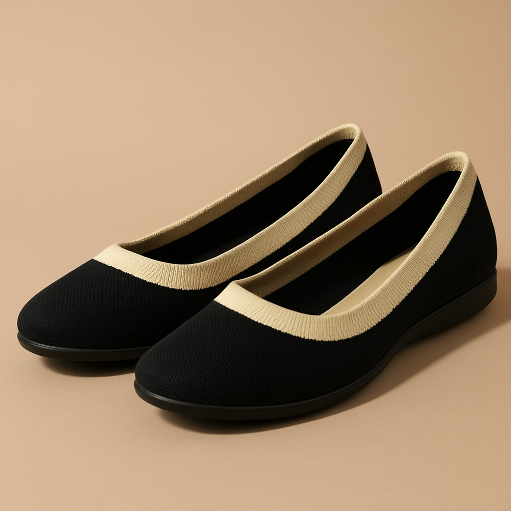 Two-Tone Rounded Knit Flats