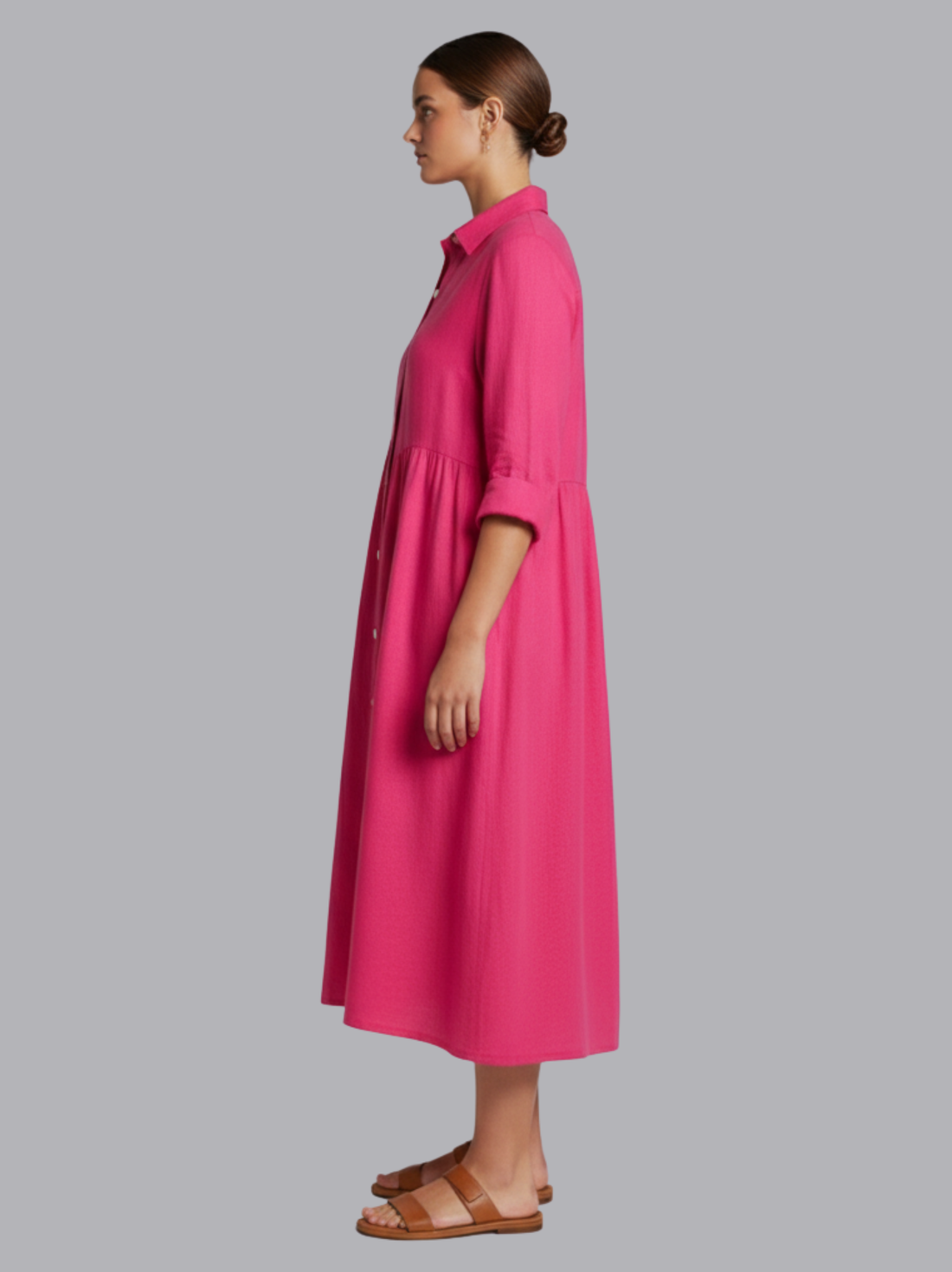 Cotton-Linen Shirt Dress