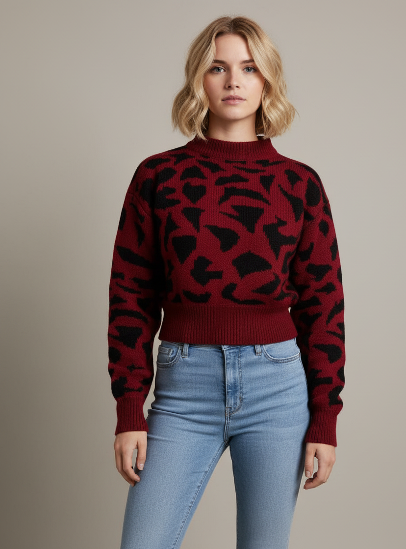 Page Leopard Pattern Sweater