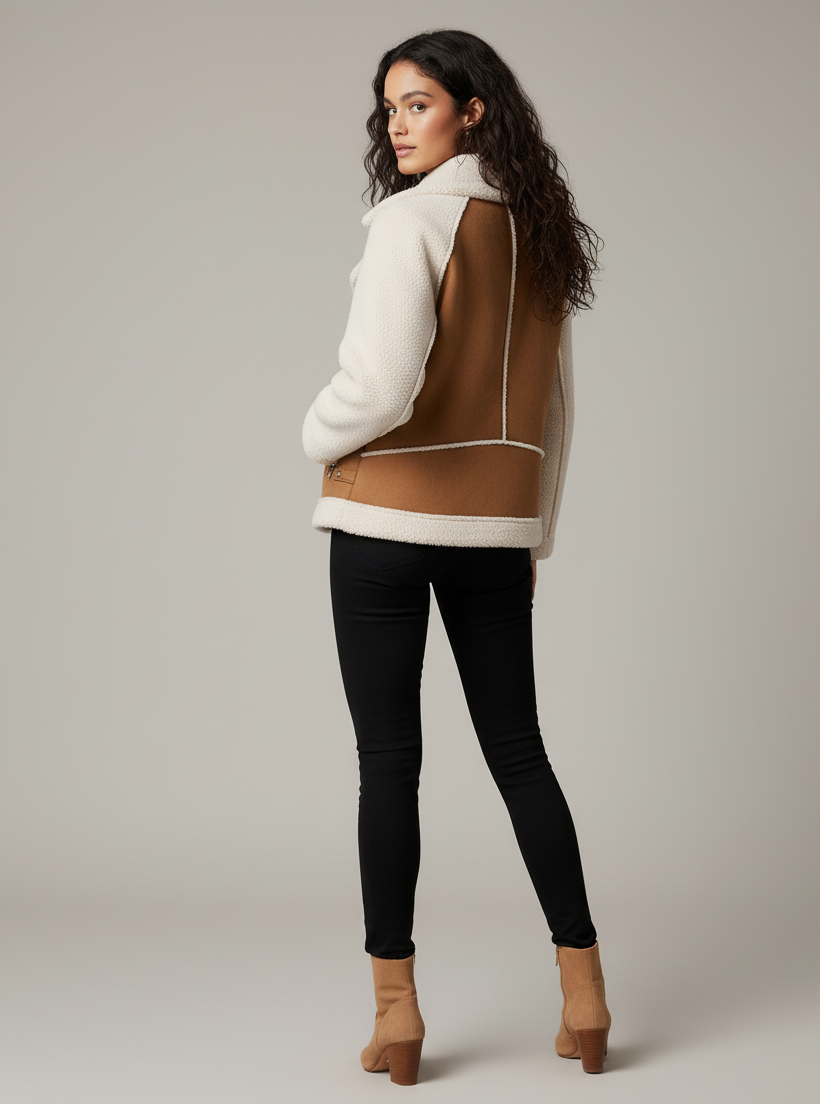 Oversized Zip Shearling Jacket