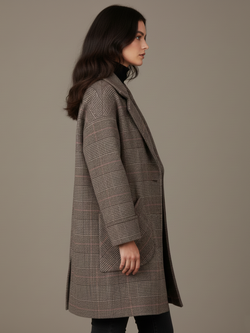 Classic Checkered Overcoat