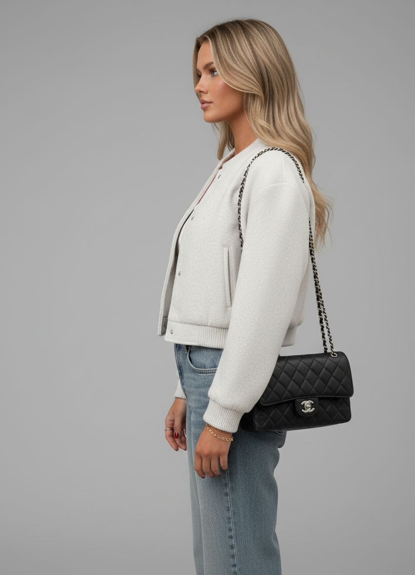 Cropped Wool Snap Jacket