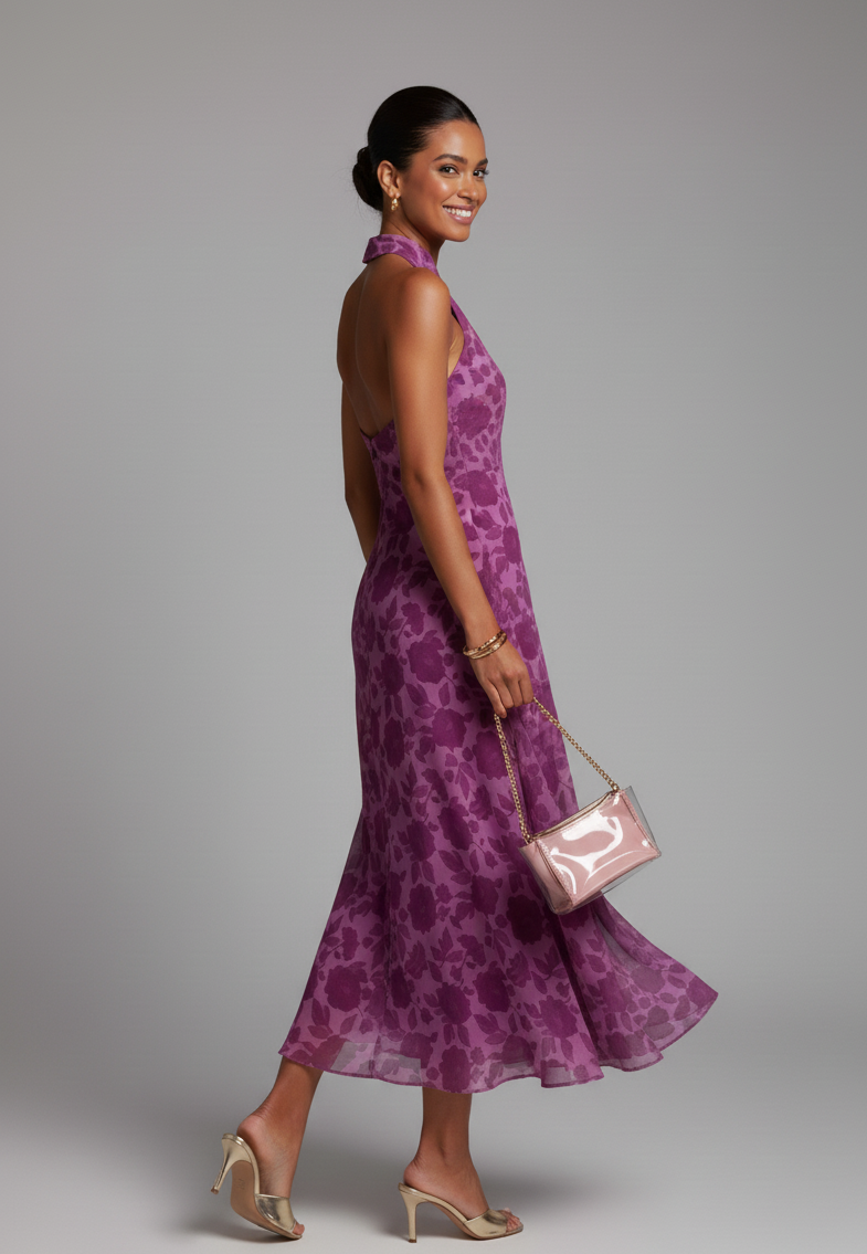 Princess Printed Halter Dress