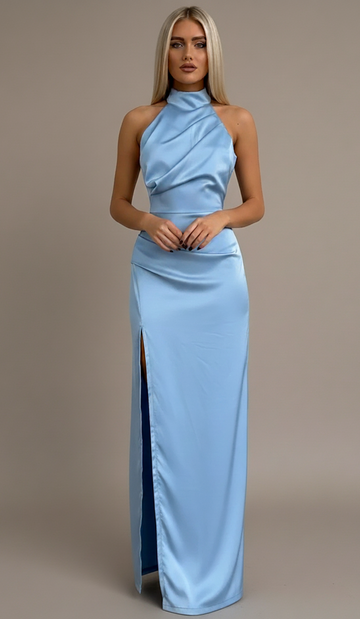 Ava Halter Satin Dress