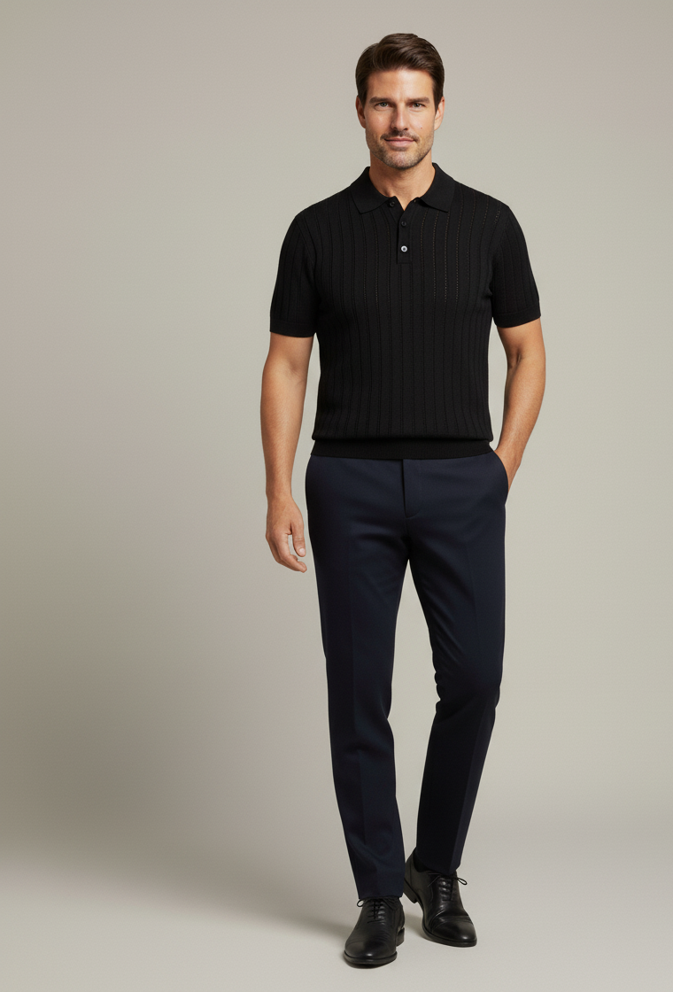 Paul Slim Knitted Polo Shirt