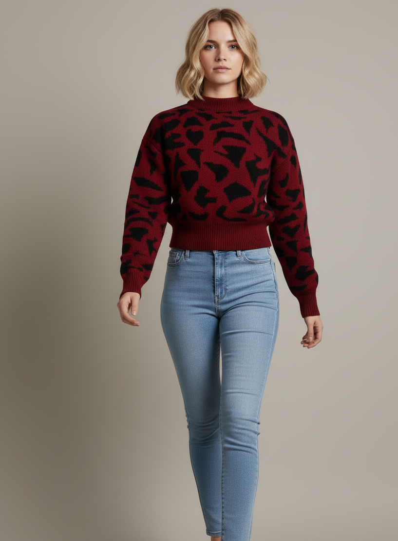 Page Leopard Pattern Sweater