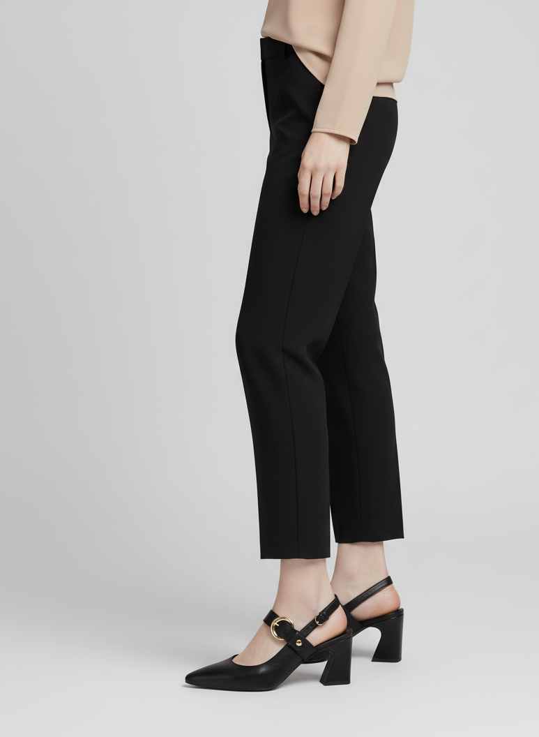 Pointed Slingback Heels with Gold Detail