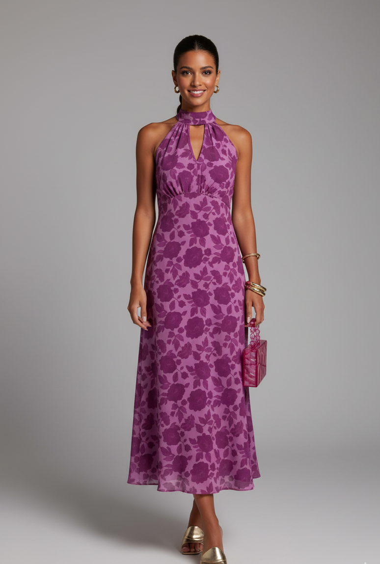 Princess Printed Halter Dress