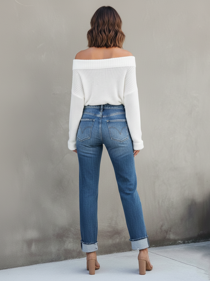 Classic High Waist Straight Leg Jeans