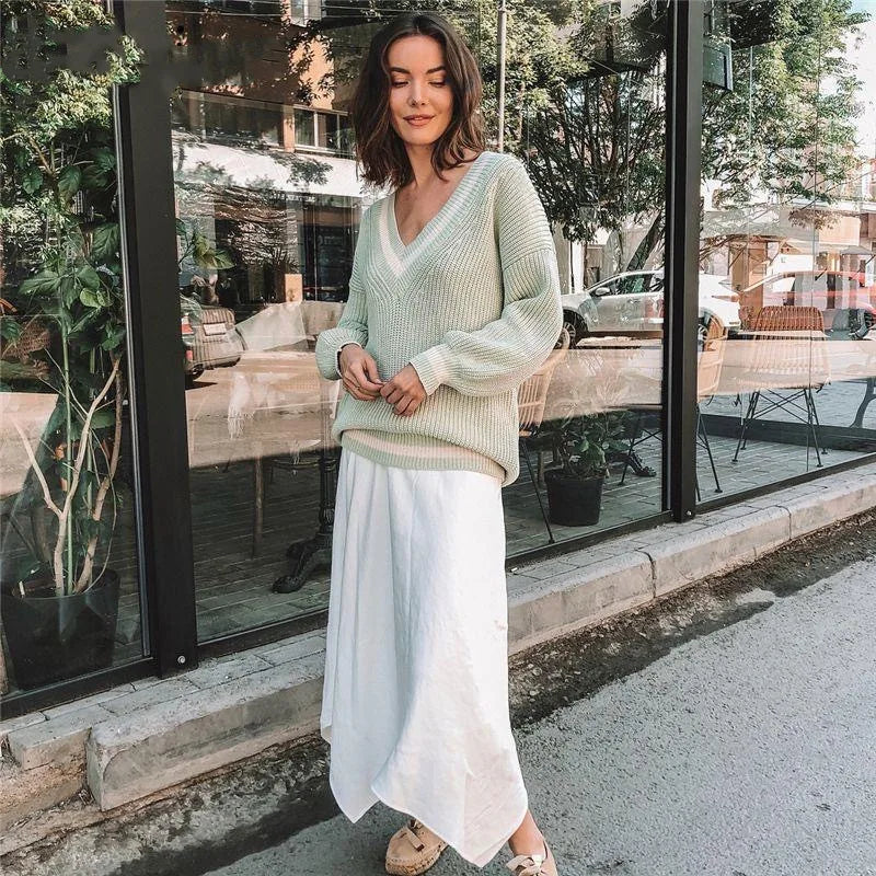 Classic V-Neck Long Sleeve Sweater