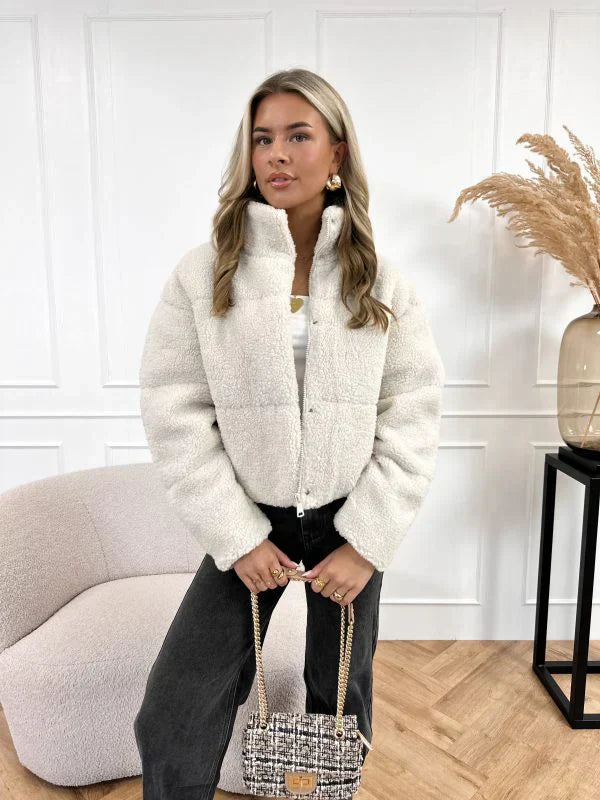 High Neck Fleece Zip Jacket