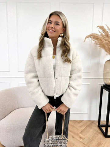 High Neck Fleece Zip Jacket