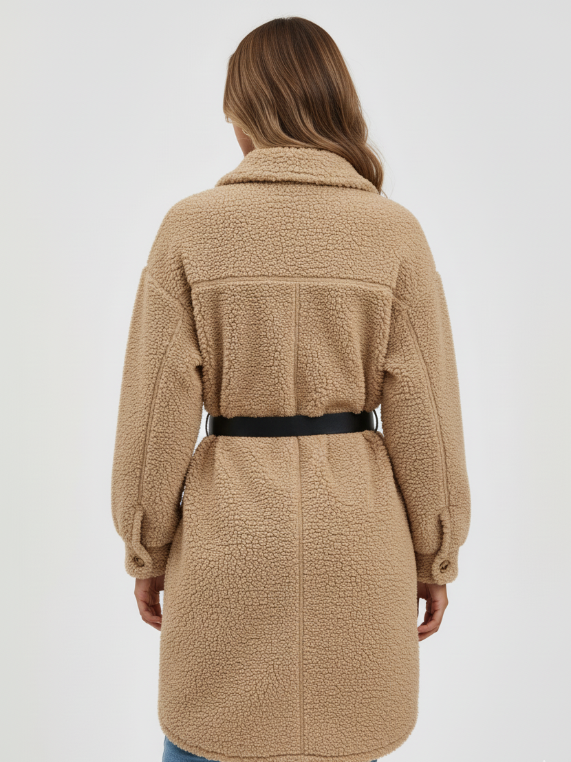 Oversized Teddy Button-Up Coat