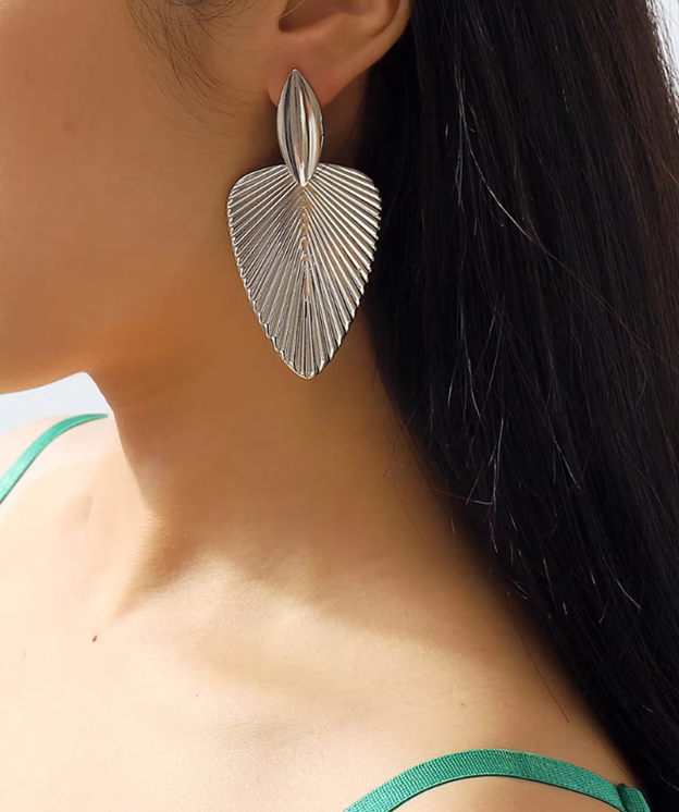 Gilded Leaf Statement Earrings