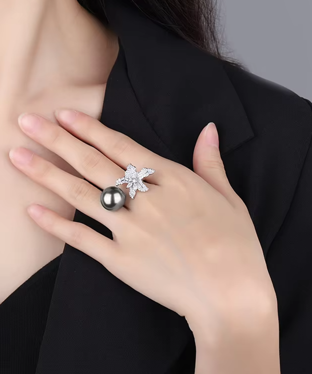 Blooming Pearl Open Ring
