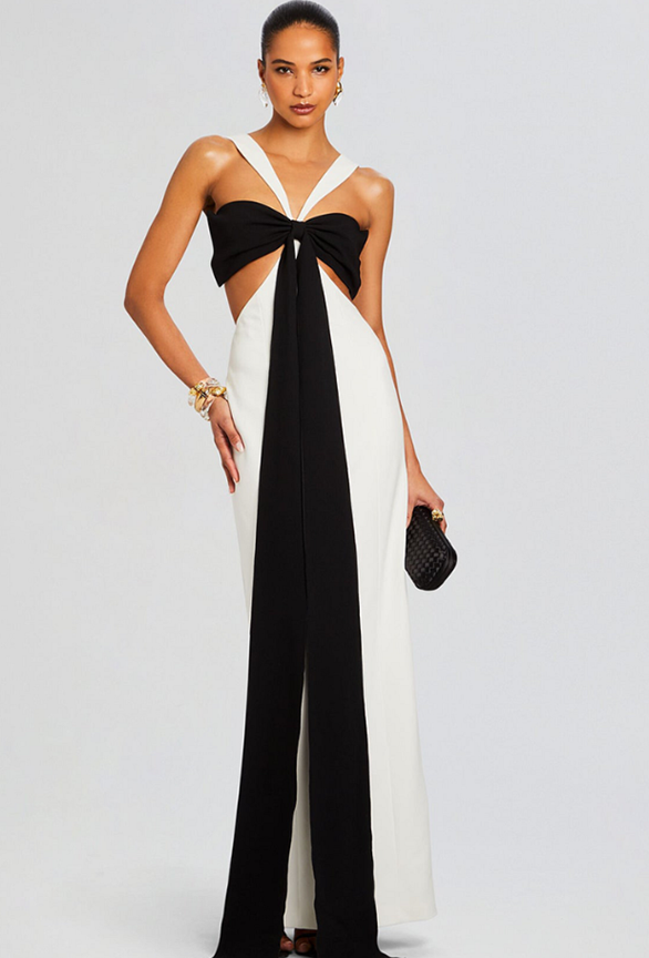 Sleek Colorblock Cutout Maxi Dress