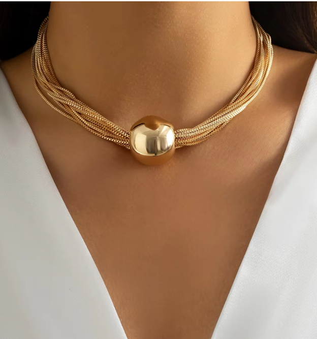 Gilded Layers Clavicle Necklace