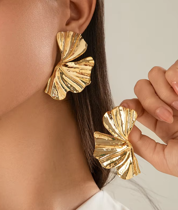 Bold Maple Leaf Stud Earrings