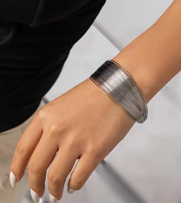 Sculpted Layers Open Cuff Bracelet
