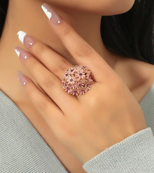 Blush Bloom Statement Ring