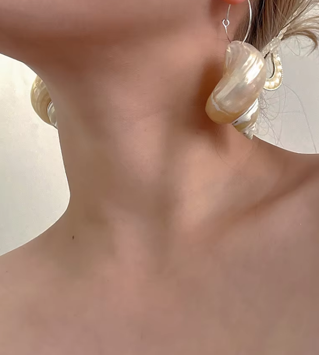 Ocean Spiral Shell Earrings
