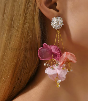 Yarn Bloom Dangle Earrings