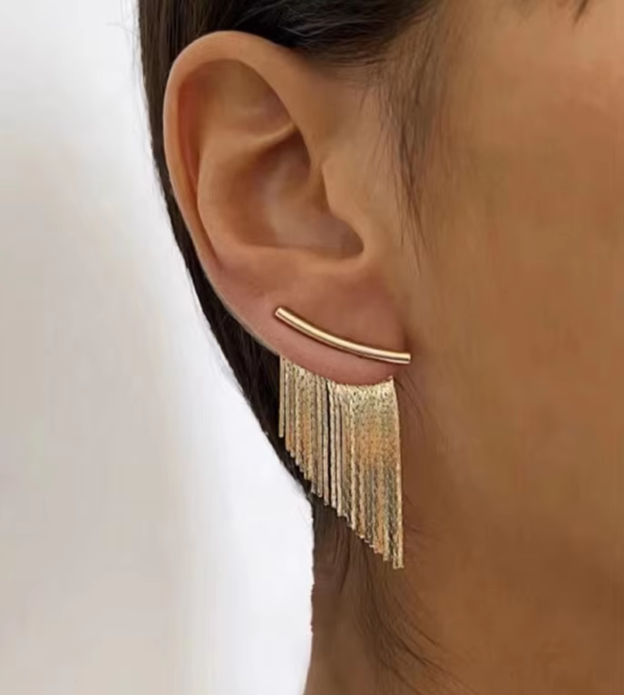 Golden Tassel Glow Earrings